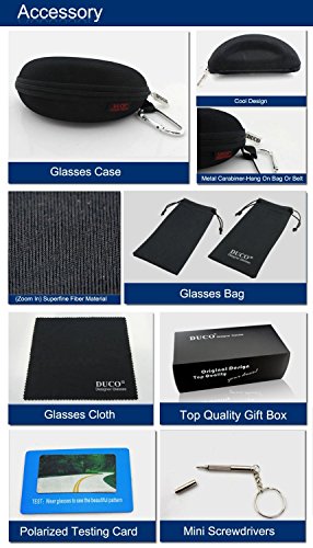 Duco Polarisierte Sport-Sonnenbrille zum Laufen Radfahren Angeln Golf TR90 Unbreakable Rahmen 6213 - 6