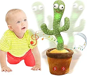 Dancing Cactus,Talking Cactus Toy,Sunny The Cactus Repeats What You Say,Electronic Dancing Cactus Toy with Lighting,Singing Cactus Recording and Repeat Your Words,Cactus Mimicking Toy for Kids