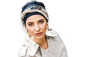 CAREBELL Confort Navy Paisley - Turbante Cappello Oncologico in Cotone per Chemioterapia o Alopecia., Blu navy, Taglia unica