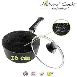 Casserole en pierre granité et céramique 16 cm - tous feux dont induction - Natural Cook Professionnel