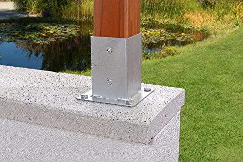 GAH-Alberts 211639 Aufschraubhülse für Vierkantholzpfosten – feuerverzinkt, 91 x 91 mm - 4