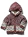 M&Co Baby Boy Long Sleeve Intarsia Pattern Fluffy Borg Lining Hooded Warm Winter Knitted Cardigan Rust 6/9 Mnths