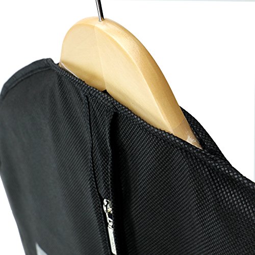 Atmungsaktiver Reise Kleidersack mit Tragegriffen und Druckknopfverschlüssen – schwarz – 137 cm – Hangerworld - 4