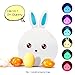Produktbild LED Nachtlicht Hase, Kinder Silikon LED Nachtlicht, Stimmung Farbe ändern Bunny Kaninchen Lampe mit eingebaute Akku, Berührungssensor, Ostern vorhanden, Yoga Lampe, dimmbares mit Touch Schalter für Babys Zimmer,Schlafzimmer, Wohnräume, Picknick