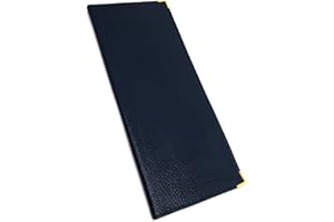 Charmoni - Pochette Porte chéquier Long - Porte Carte crédit, Billet - Talon à Gauche - en Cuir (Cuir, Bleu foncé)