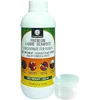 OrganicDews Liquid Seaweed Concentrate for Plants 500 ml with Measuring Cup 25 ml