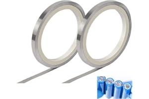 SCHYIDA 2 PCS 8 x 0,15 mm Bandes de Nickel 10m Bande Plaquée Nickel pour Les Batteries 18650 Ruban en Nickel Pur Résistance à la Corrosion Pour Connectez la Batterie au Lithium