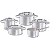 Fissler Family Line tencere seti, 5 par&ccedil;a, paslanmaz &ccedil;elik, metal kapaklı tencere seti, kızartma tenceresi ve saplı tencere, 