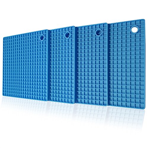 cb-seven’s 4-in-1 Profi Silikon Topfuntersetzer / Topflappen, Set (4 Stück), hohe Qualität, 4 Farben wählbar, multifunktional, langlebig, spülmaschinenfest, 8 mm stark