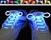 Produktbild itecosky LED-Licht helle Schuhbändern mit 3 Modi Fashion Glowing Schnürsenkel Blinken farbigen Neon Shoestrings Schuhregal LED Party Schnürsenkel Night Laufschuh Schnürsenkel für Männer Frauen Kinder blau