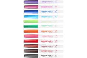 ‎AMAZON BASICS Amazon Basics Low Odor Ultra Fine Tip Dry Erase White Board Markers, Assorted Colors, 12-Pack