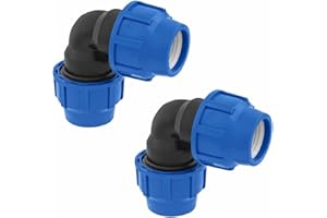 SmartProduct Raccord coudé à 90 degrés 25mm x 25 mm pour tuyau d’eau PE de compression – Raccords de plomberie coudés PN16 – connecteur compatible avec tuyaux PE80 et PE100-2 pièces