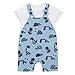 Bluezoo Kids Baby Boys' Blue Dinosaur Print Dungarees And T-Shirt 12-18 Months