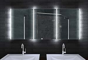 Alu Badschrank badezimmer spiegelschrank bad LED Beleuchtung 160 x 70cm