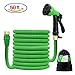 Produktbild nicebuty Gartenschlauch ausziehbar grün Latex mit-Spritzpistolen 8 Funktionen des Hochdruck Anschluss Messing massiv – 50 FT