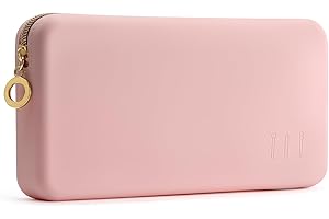 FVION Porta Pennelli da Trucco Grande da Viaggio, Custodia Porta Pennelli Cosmetici in Silicone, Organizer per Strumenti Trucco da Viaggio con Cerniera Portatile (Rosa)