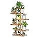 Produktbild Solid wood flower rack Massivholz Blumenständer grün Rettich Multi - Boden Blumenständer Bonsai Holz Blumenständer Balkon Wohnzimmer Interieur (Farbe : Holzfarbe, größe : 62 * 26 * 130cm)