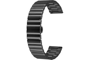 Kai Tian Poziome paski do zegarka 20 mm, 22 mm, stal nierdzewna, metalowa, szybkie zapięcie, srebrna, czarna, szara, dla kobiet i mężczyzn