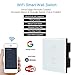 Produktbild lemaikj WiFi Smart Switch 2-Gang, leichte Wandschalter Wasserdicht Tempered Glass Panel Touch-, Screen App Remote Kontrolle Arbeiten mit Amazon Alexa, Google Home Timing, kein Hub, erforderlich UK-Stecker
