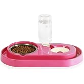 Tineke Hazneli &Ccedil;elik Taslı Kedi-k&ouml;pek Mama Ve Su Kabı Seti 500ml (MOR)