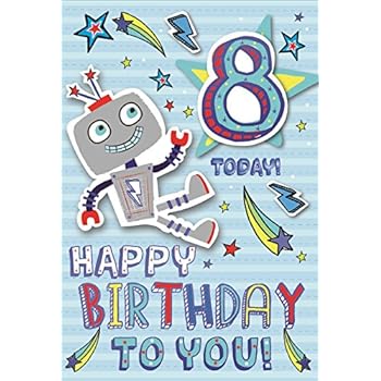 Twizler 8th Birthday Card for Boy with Bike, Presents and Swarovski ...