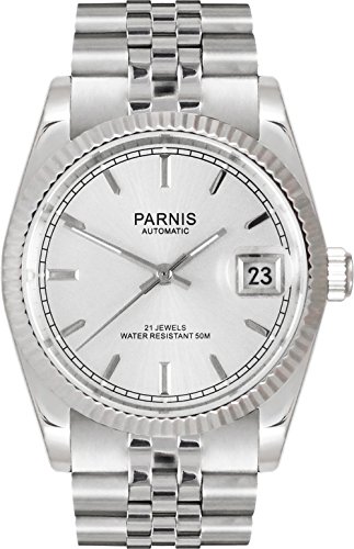 PARNIS Automatikuhr 3233 MIYOTA Elegance Saphirglas Unisex Ø35mm massiv Edelstahl Jubilee Armband verschraubte Krone silber PARNIS Automatikuhr 3233 MIYOTA Elegance Saphirglas Unisex Ø35mm massiv Edelstahl Jubilee Armband verschraubte Krone silber