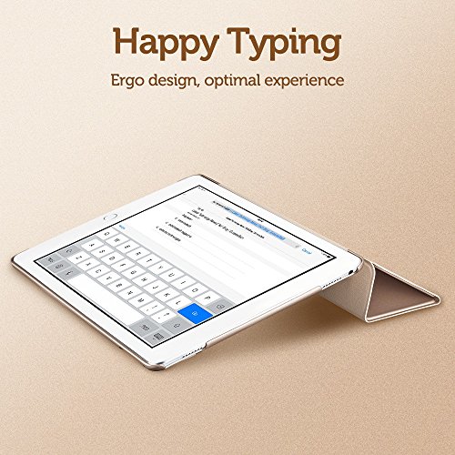 iPad Pro 9.7 Hülle, ESR® [Rubberized / Gummiert] PU Ledertasche Auto Aufwachen / Schlaf Funktion Schutzhülle mit Gummi-Spray für iPad Pro 9.7 (Gold) - 8
