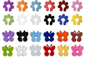 JYNVO Glasmarkierer—Schmetterling, Blumen, 24 Stück Glas Markierung TrinkgläSer Wiederverwendbar Glasmarkierer Silikon Geeignet Bunt Glasmarker Getränke Marken Weinglas Marker für Champagnerglas Cocktail