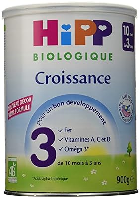 HiPP Biologique 3 Lait Combiotic Croissance de 10 mois à 3 ans - 6 boîtes de 900 g