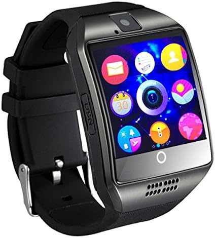 Smart Watch With Camera Touch Screen,OURSPOP Bluetooth SmartWatch Unlocked Watch Cell Phone -1.54inch Touch Screen GSM 2G SIM Card Sleep Monitor Remote Sync for Android (Q1 Black)