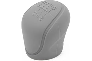 Juttzzei 6 vitesses Couvercle de Pommeau de Levier de Vitesse de Voiture en Prime Silicone, Universel Housse Pommeau de Vitesse, Anti Dérapant Couvercle Vitesse Adapté à La Plupart des Capots-Gris