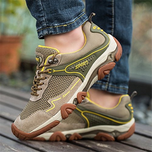 UBFen Herren Sportschuhe Trekking Wanderhalbschuhe Sneakers Outdoorschuhe Wanderschuhe Turnschuhe Casual Schuhe Atmungsaktives Mesh Braun Blau - 5