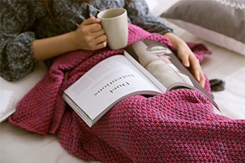 KiKi Monkey Multi-Größe handgemachte gestrickte Mermaid Schwanz-Decken-Sofa Schlafsäcke All Seasons für Erwachsene Kinder (M, DEEP RED) - 5
