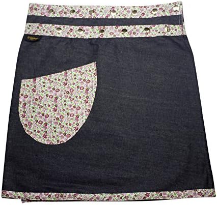 SUNSA ladies skirt jeans skirt summer skirt wrap skirt mini skirt reversible skirt, 2 in 1 with adjustable size