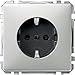 Produktbild Merten MEG2300-4146 SCHUKO-Steckdose, BRS, Steckklemmen, Edelstahl, System Fläche