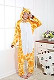 Kenmont Jumpsuit Tier Cartoon Einhorn Pyjama Overall Kostüm Sleepsuit Cosplay Animal Sleepwear für Kinder / Erwachsene (Medium, Giraffe) - 