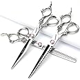 Roll Over Image to Zoom in Professional Hairdressing Scissors 7/7.5/8 Inch Hairdressing Scissors Gold and Black Gold Dragon Scissors (7 Inch 3-Piece Set-B)
