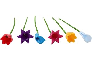 Cabilock 18 Stück Blumenwein Charms Silikon Weinglas Marker Silikon Blumen Weinglas Charms Erkennungsetiketten für Home Bar Bouquet (Gemischt)