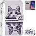 Produktbild FNBK Hülle für Samsung Galaxy A6 2018 Handyhülle Leder, 3D Schutzhülle Tasche Silikon Brieftasche Schale Stand Kartenfächer Magnetverschluss Lederhülle für Samsung Galaxy A6 2018,Spiegel Katze