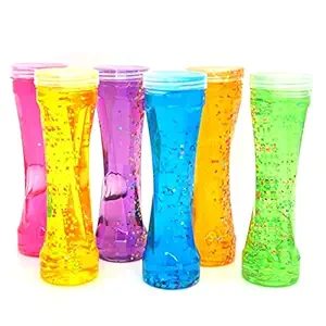 Homeish DIY Non-Toxic Crystal Slime Jelly with Stars in a Bottle for Kids, Gifts, Return Favours (Pack of 4)