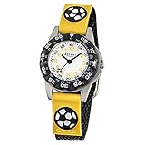 Regent Kinder-Armbanduhr Fashion Analog Textil-Armband schwarz gelb Quarz-Uhr Ziffernblatt weiß URF944