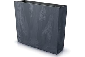 R.G. Blumenkasten Blumentopf Balkonkasten Pflanzkasten Beton Optik Blumenkübel Tower 58cm x 50cm mit Pflanzeinsatz (Anthrazit)