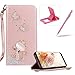 Price comparison product image Diamond Leather Case for Samsung Galaxy S7,Rose Gold Strap Wallet Cover for Samsung Galaxy S7,Herzzer Luxury Cute Kitten 3D Decor Design Stand Glitter Magnetic Smart Leather Case with Soft Inner