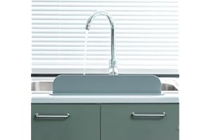 Jiakalamo Silicone Sink Splash Guard, Splatter Screens Reusable Water Splash Guard,Dish Washing Baffle Board for Kitchen(Grey)