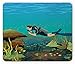 Produktbild WYICPLO Scuba Mouse Pad, Woman Diver Figure with Detailed Cartoon Style Sea Floor Moss Coral and Exotic Fishes, Standard Size Rectangle Non-Slip Rubber Mousepad, Multicolor