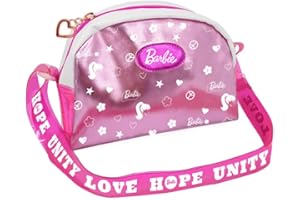 ODS - Barbie - Borsetta Fashion con Tracolla e Chiusura Zip, Ciondolo Inclusa, Misura 22 cm, Età Consigliabile 3+