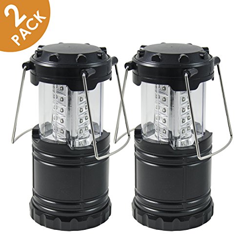 (2er Set) Ultra Hell & Tragbar, LED Camping Laterne zum Wandern, Zelten, Reisen, Angeln & Fischen, auch als Notfallleuchte & Notfalllampe und mehr! (zusammenklappbar, wasserabweisend) + Hänger!