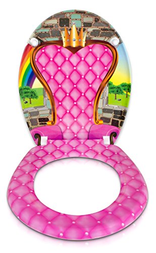 Premium WC Sitz mit Absenkautomatik – „Prinzessin“ Design – Toilettendeckel aus Duroplast inkl. Montagesatz – VENKON - 2