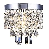 K9 Colgante de cristal y base de metal cromado, L20xW20cm (L7.9xW7.9inches), bombillas máx. De 60 vatios. El zócalo es compatible con una variedad de bombillas (incandescentes, LED, CFL y halógenas).