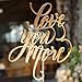 Produktbild Love You More Holz Hochzeit Tortenaufsatz Gold Rustikal Birthday Cake Topper Kleine Geschenke Funny Hochzeit Jahrestag Kuchen Topper